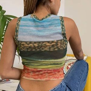 Urban Outfitters Archive Landscape Mesh Tank Top